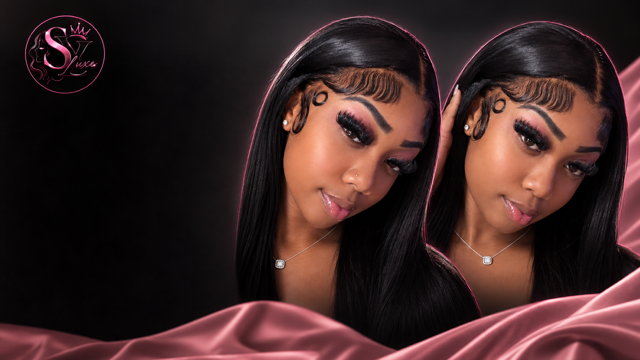 Siah Marie Luxe campaign featuring two long, straight hairstyles
